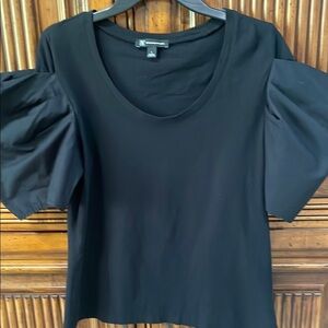 INC Black Puff Sleeve Top